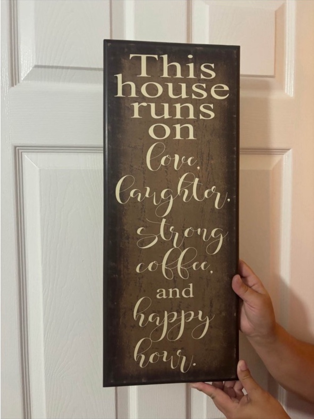 Rustic Brown "This House Runs On" Wall Sign - Home Wall Decor